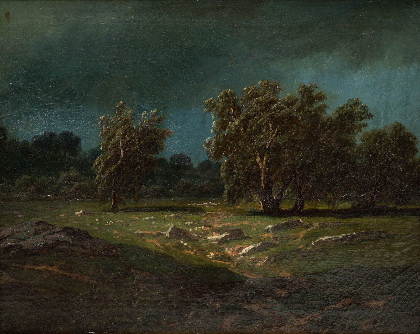 AFTER WILLIAM LOUIS SONNTAG, SR. (1822-1900) "NIGHTTIME LANDSCAPE". (1 of 4)