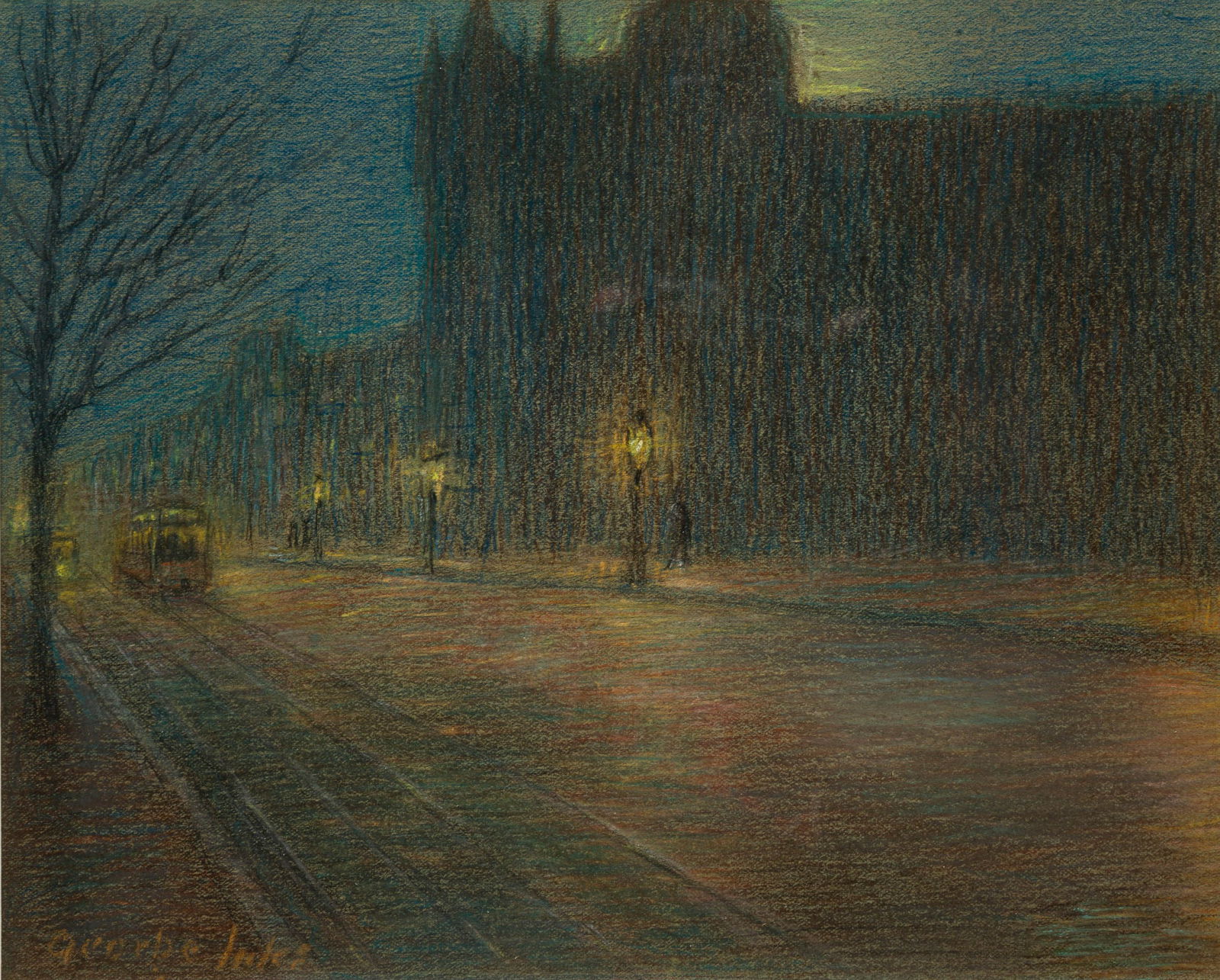 AFTER GEORGE BENJAMIN LUKS (1867-1933) "NOCTURN". (1 of 4)