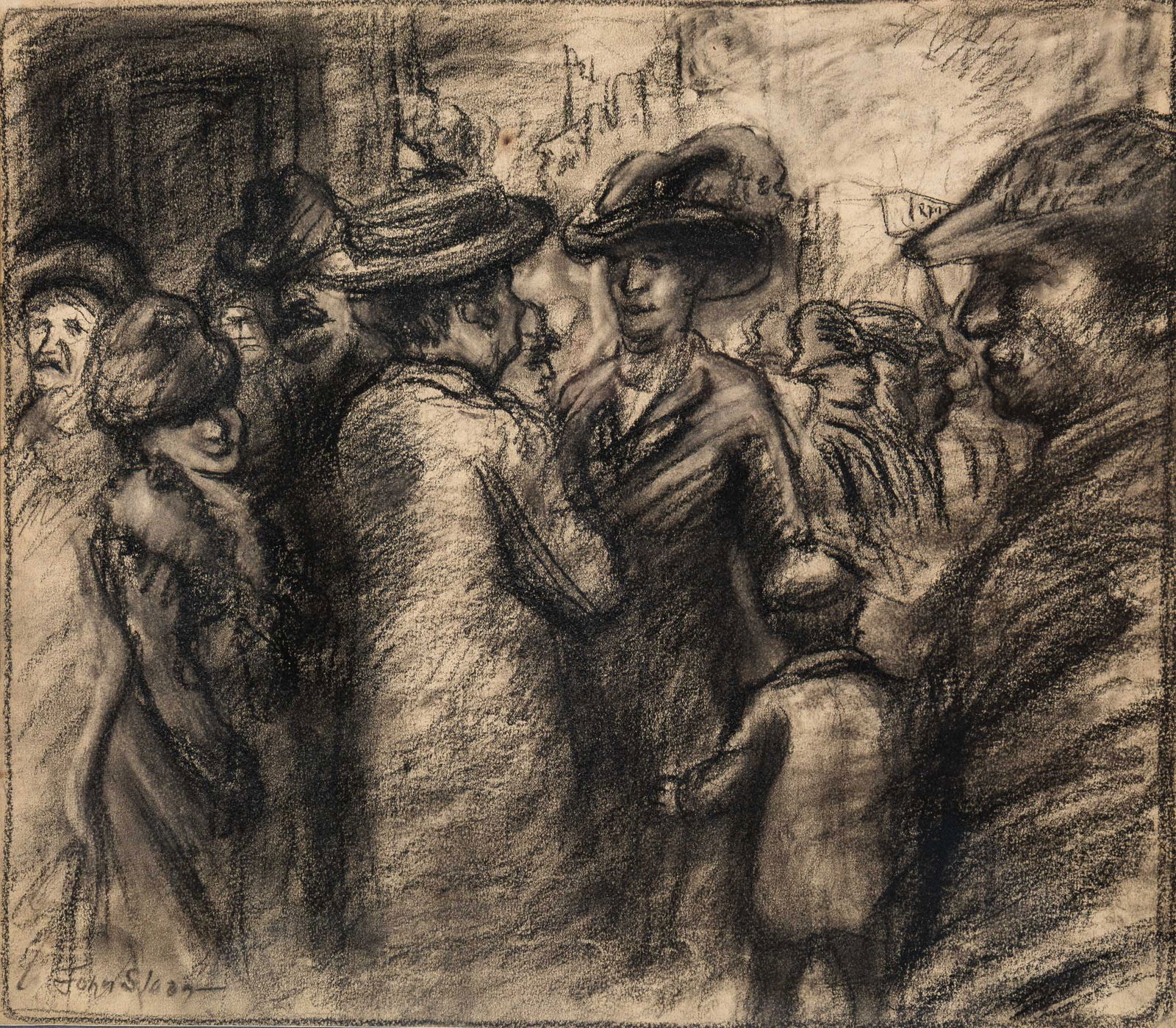 AFTER JOHN FRENCH SLOAN (1871-1951) "WOMEN CONVERSING IN THE STREET". (1 of 4)