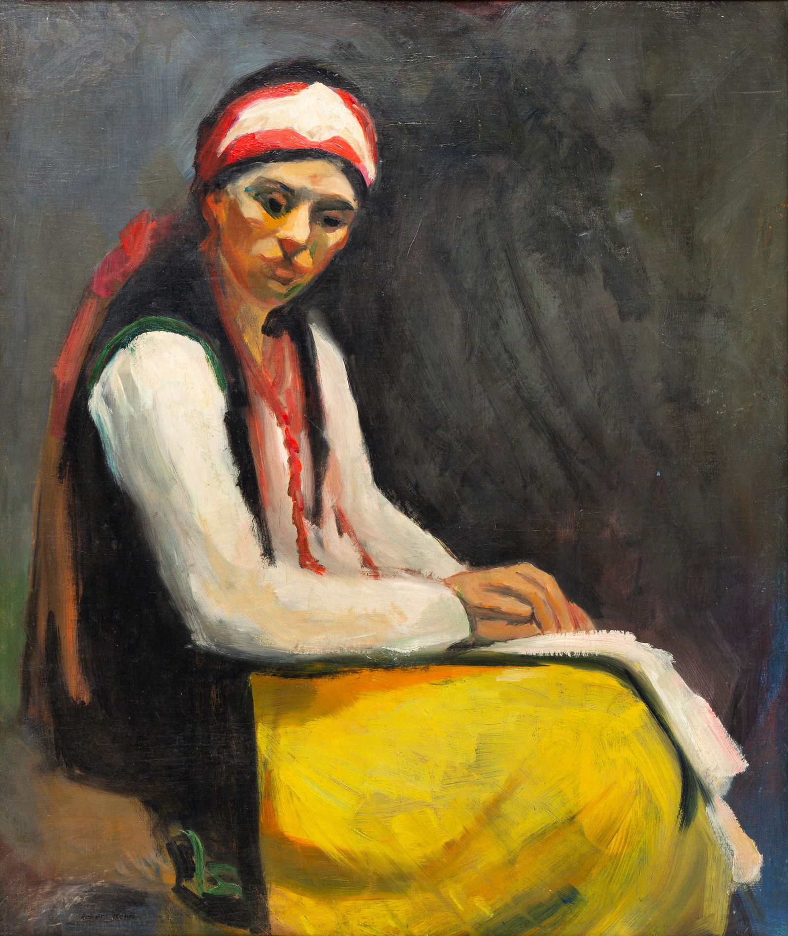 AFTER ROBERT (HENRY COZAD) HENRI (1865-1929) "PORTRAIT OF A WOMAN". (1 of 9)