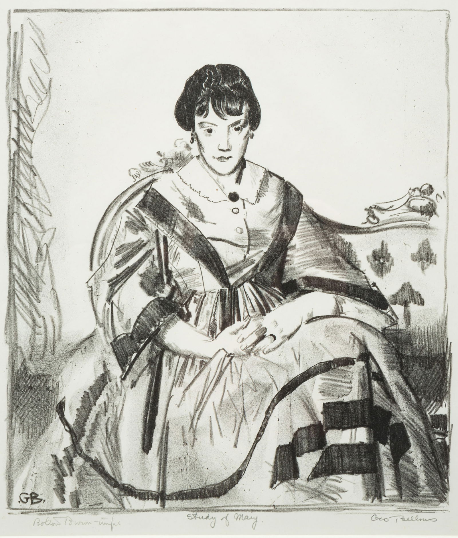 GEORGE WESLEY BELLOWS (1882-1925) "STUDY OF MARY". (1 of 6)