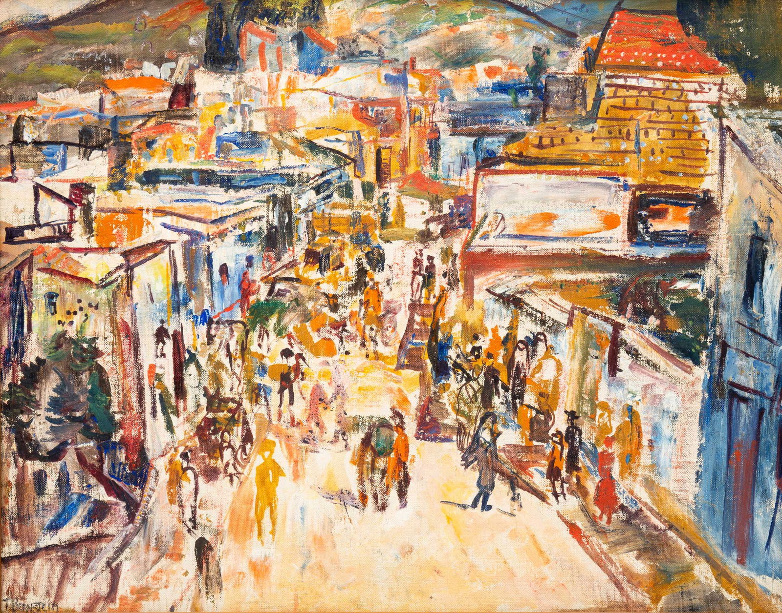THERESA FERBER BERNSTEIN (1891/95-2002) "STREET SCENE". (1 of 4)