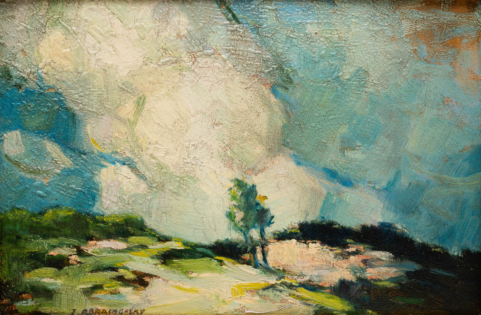ISRAEL (ISMAEL) ABRAMOFSKY (1888-1975) "LANDSCAPE". (1 of 6)