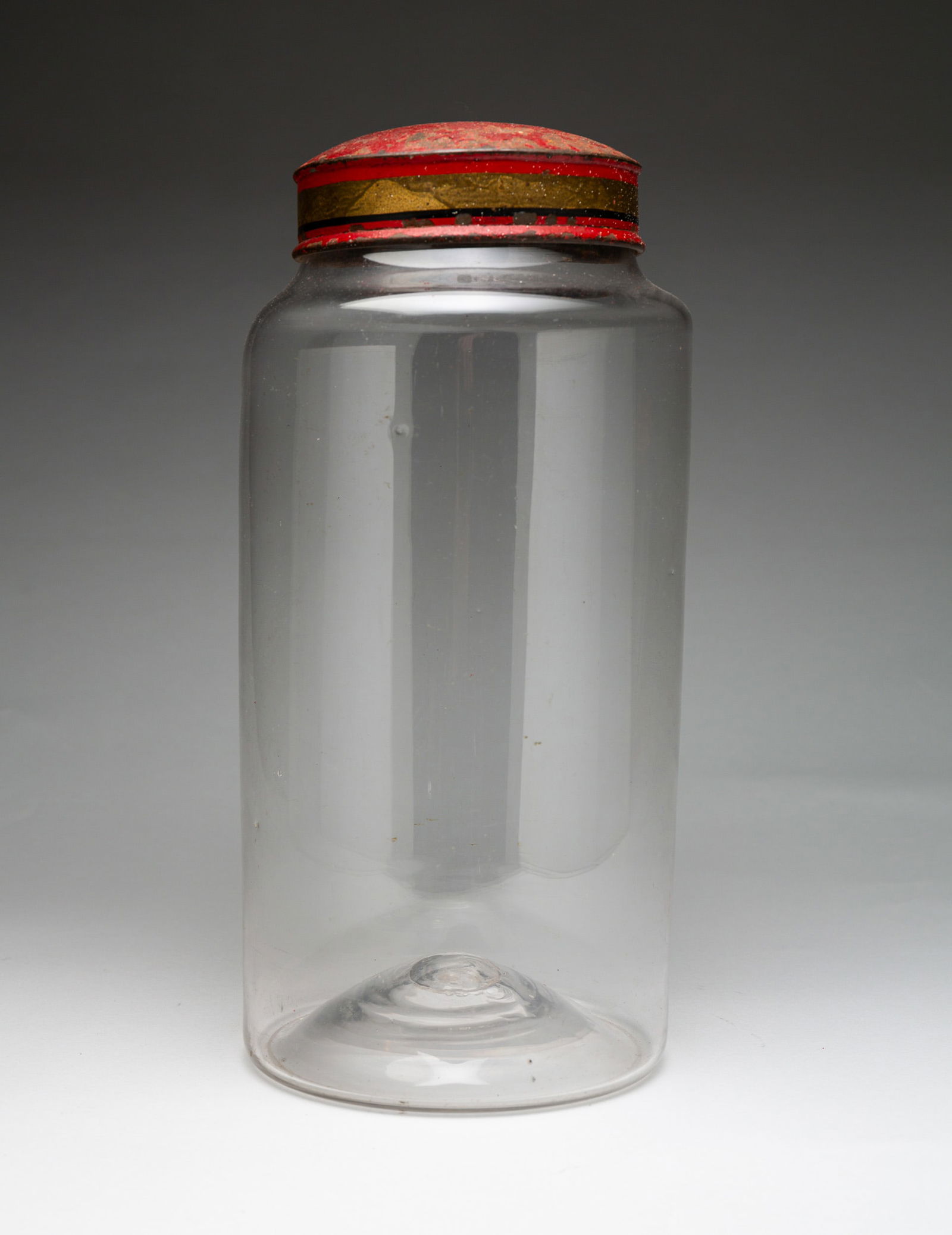 BLOWN FLINT GLASS CANISTER. (1 of 3)