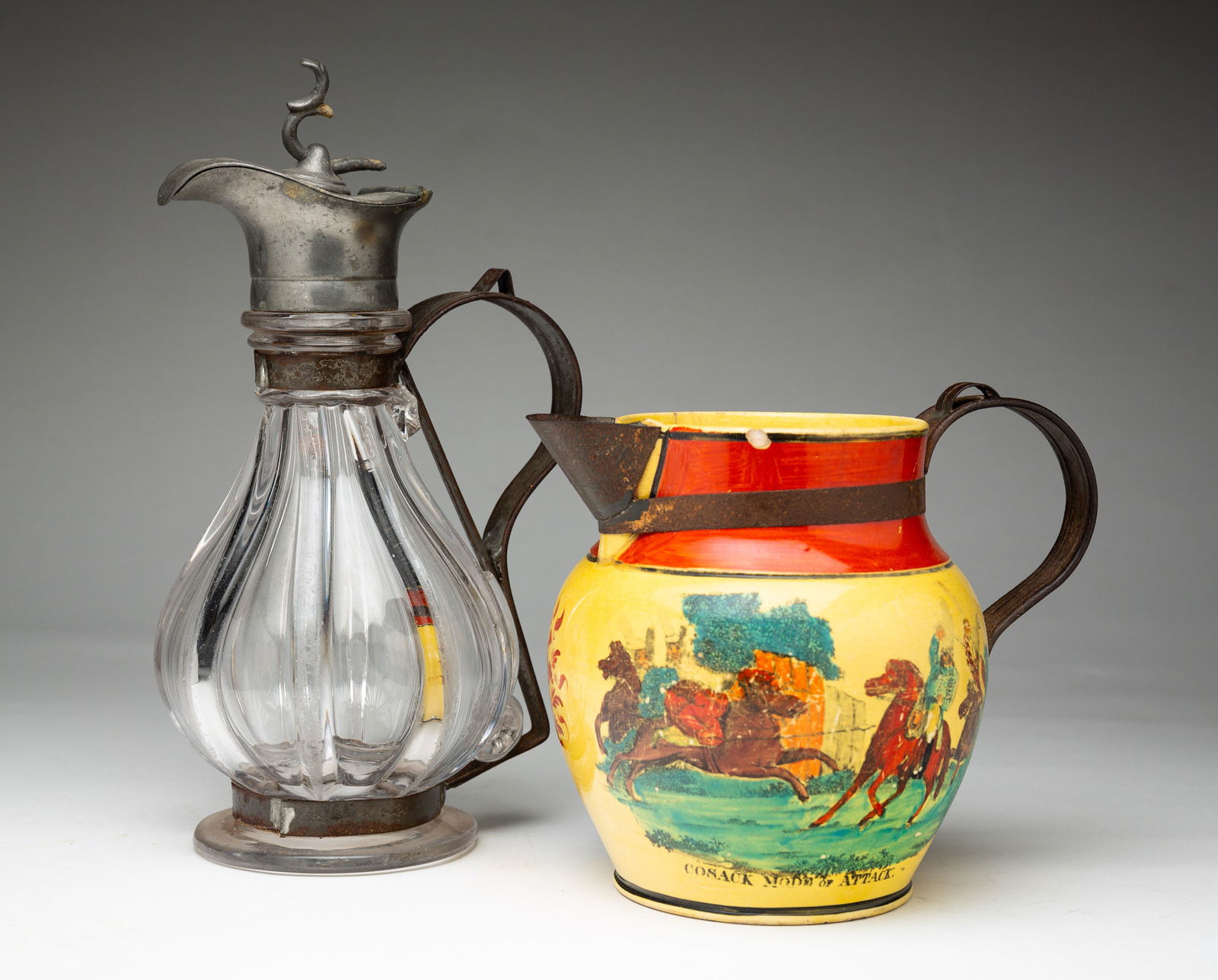 TWO PIECES WITH MAKE DO HANDLES. (1 of 9)