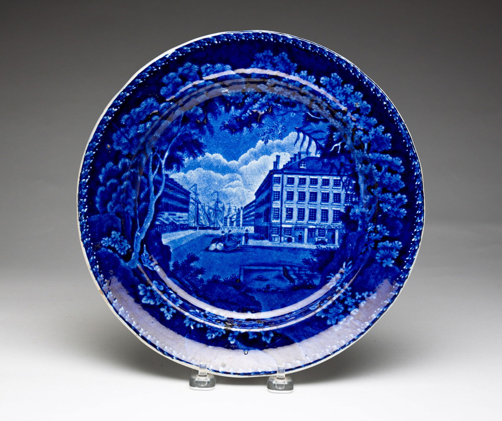 STAFFORDSHIRE HISTORICAL BLUE PLATE. (1 of 4)