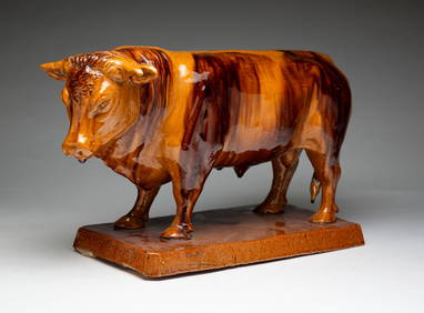 LARGE REDWARE BULL. (1 of 4)