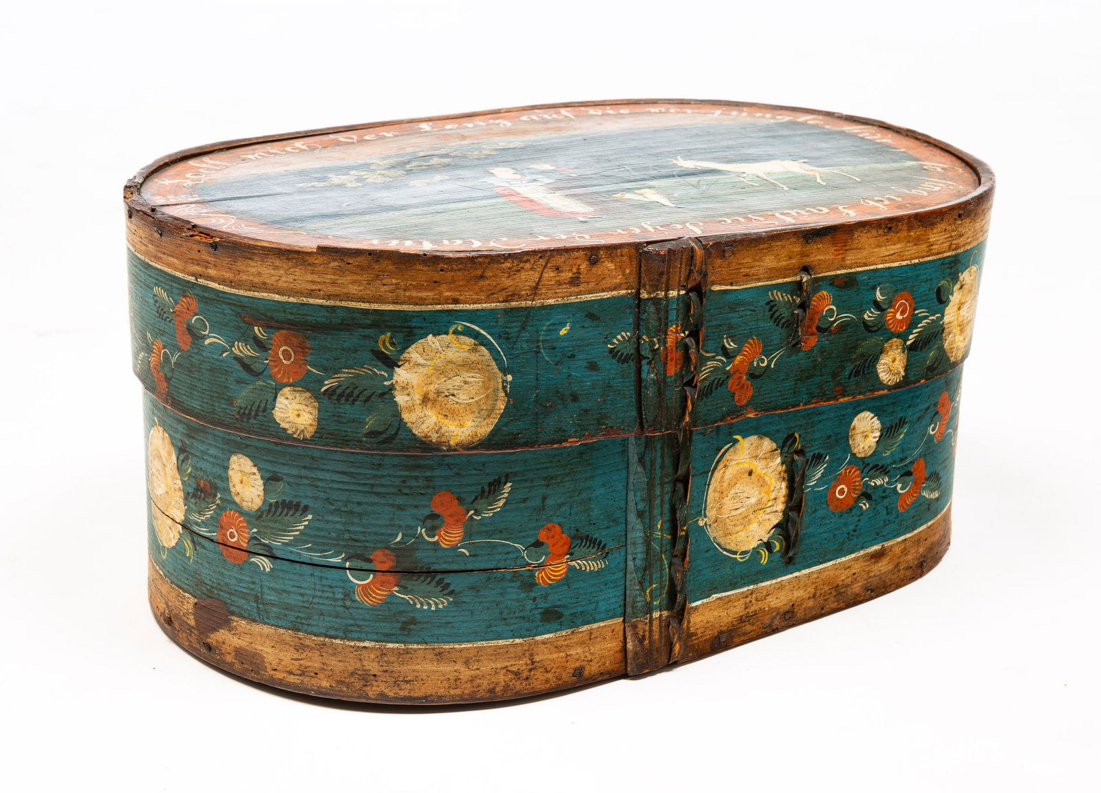 PAINT DECORATED BRIDE'S BOX. (1 of 8)