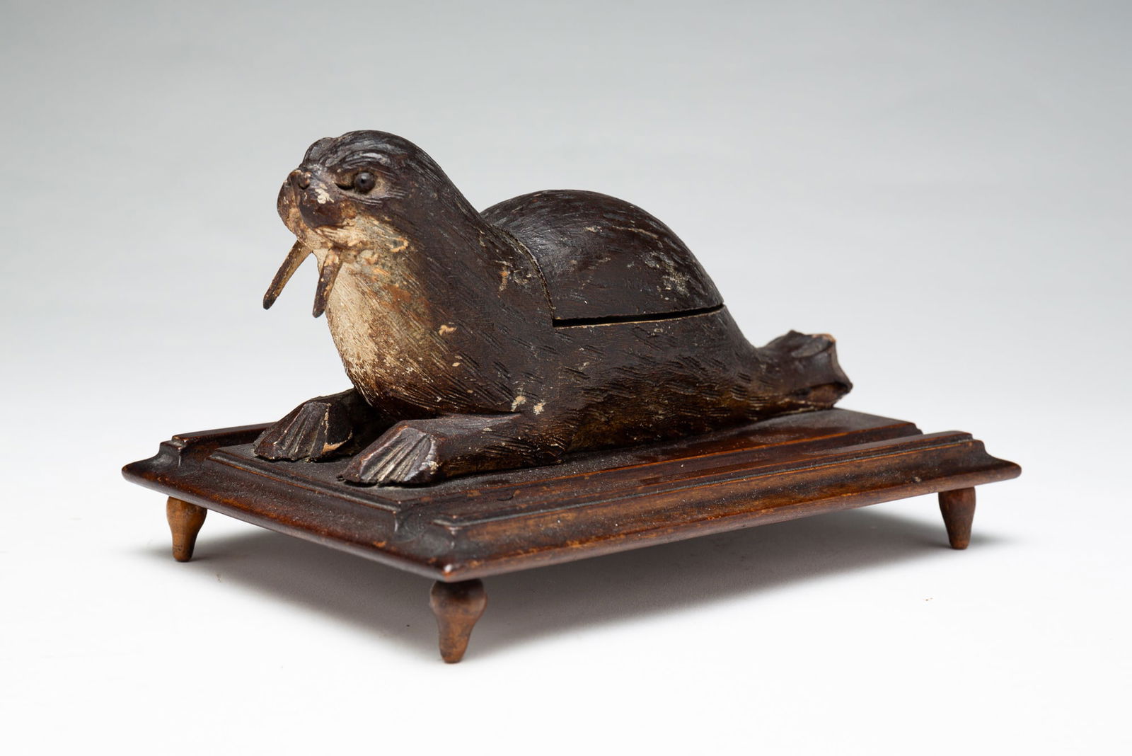 BLACK FOREST CARVED INK STAND. (1 of 4)