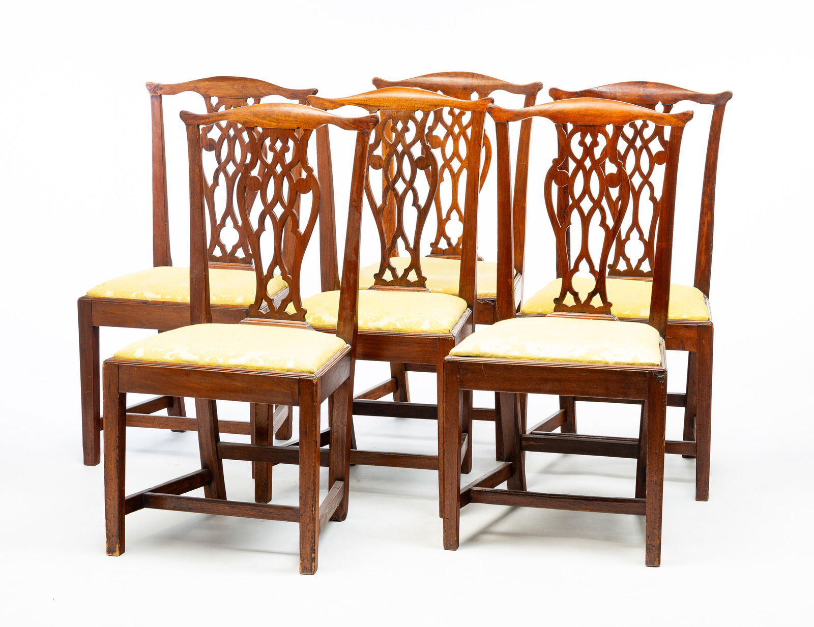 SET OF SIX CHIPPENDALE CHAIRS. (1 of 4)