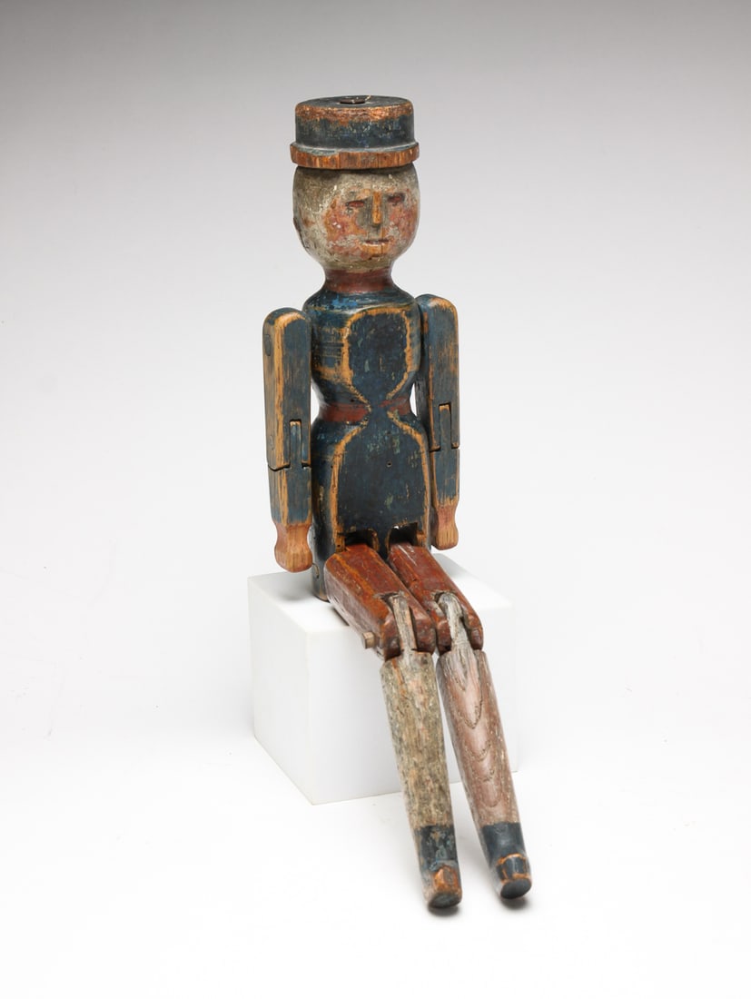 AMERICAN CARVED WOODEN DANCING MAN. (1 of 4)