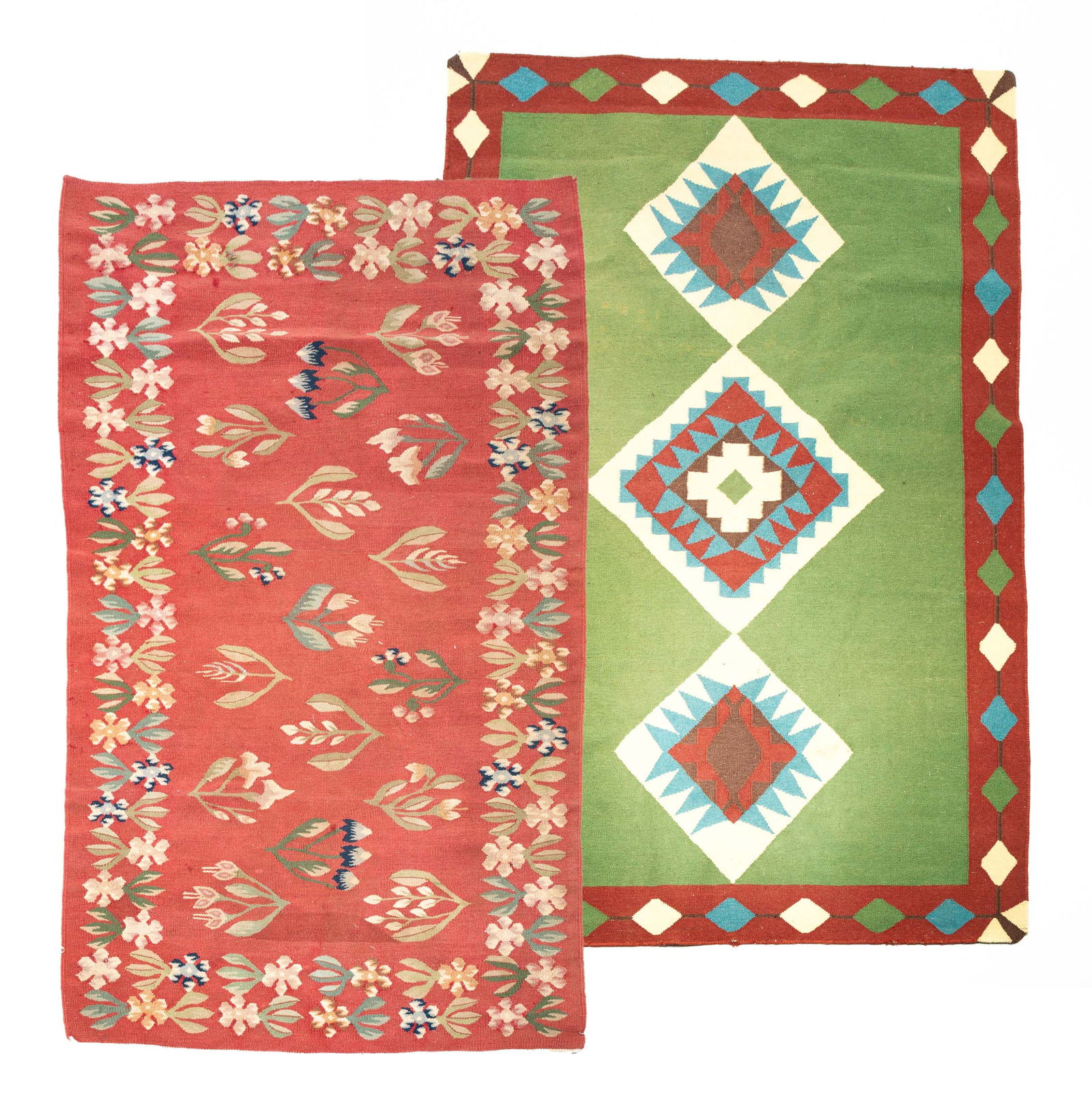 TWO MACHINE MADE FLAT WEAVE AREA RUGS. (1 of 6)