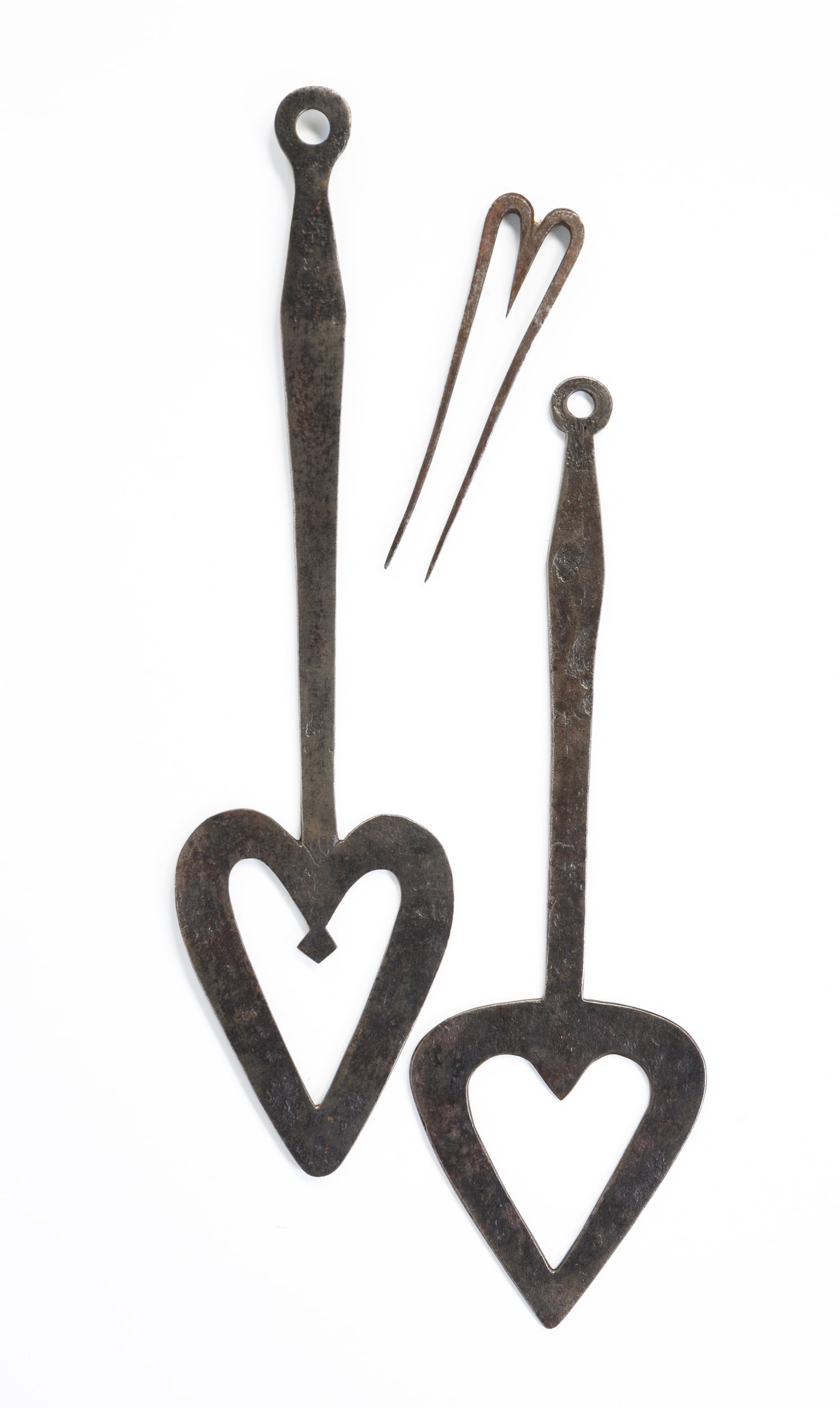 THREE PIECES OF FORGED IRON. (1 of 4)