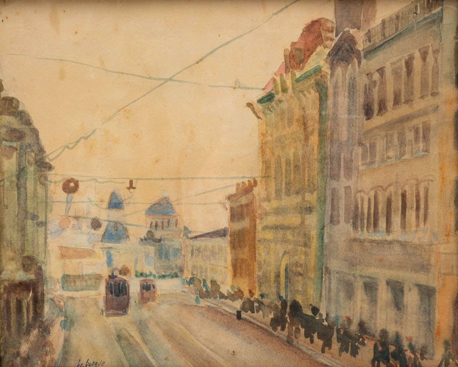 STREET SCENE SIGNED LEBASQUE. (1 of 5)