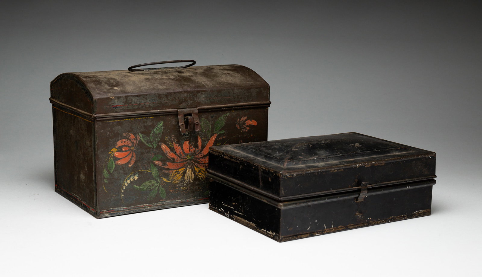 TWO TOLE BOXES. (1 of 6)
