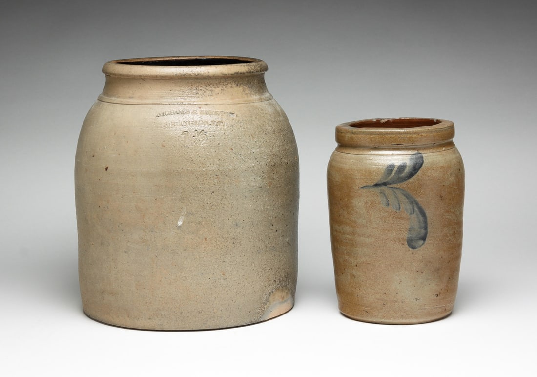 AMERICAN STONEWARE CROCK AND CANNING JAR. (1 of 5)