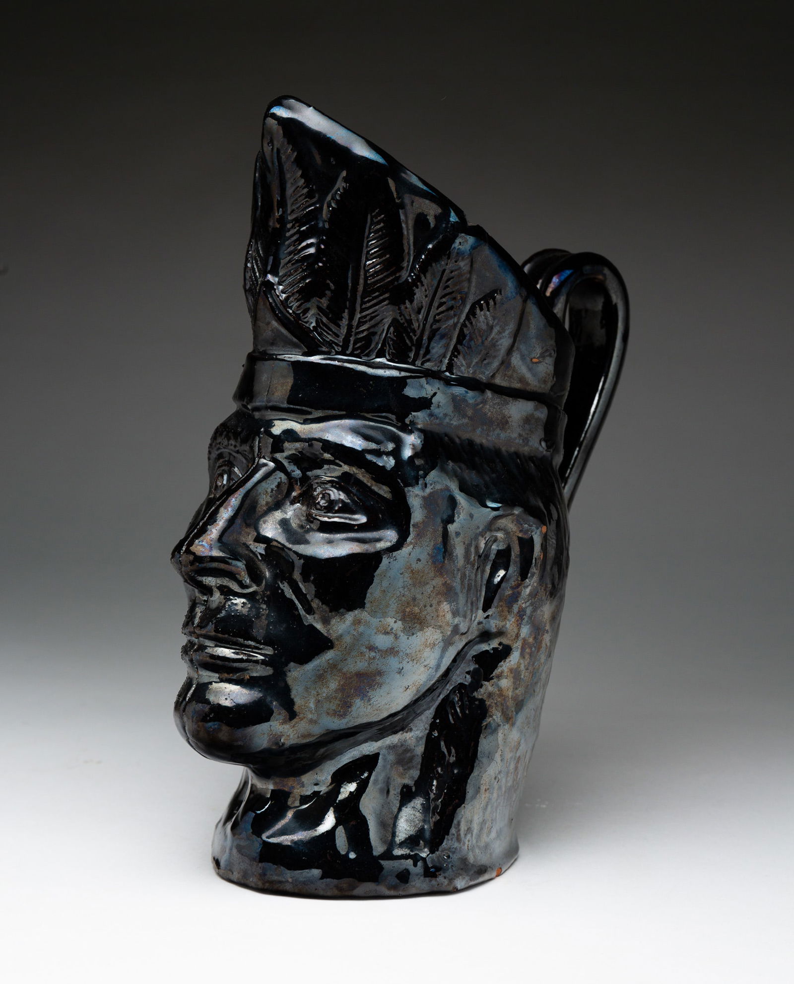 FIGURAL REDWARE PITCHER. (1 of 3)