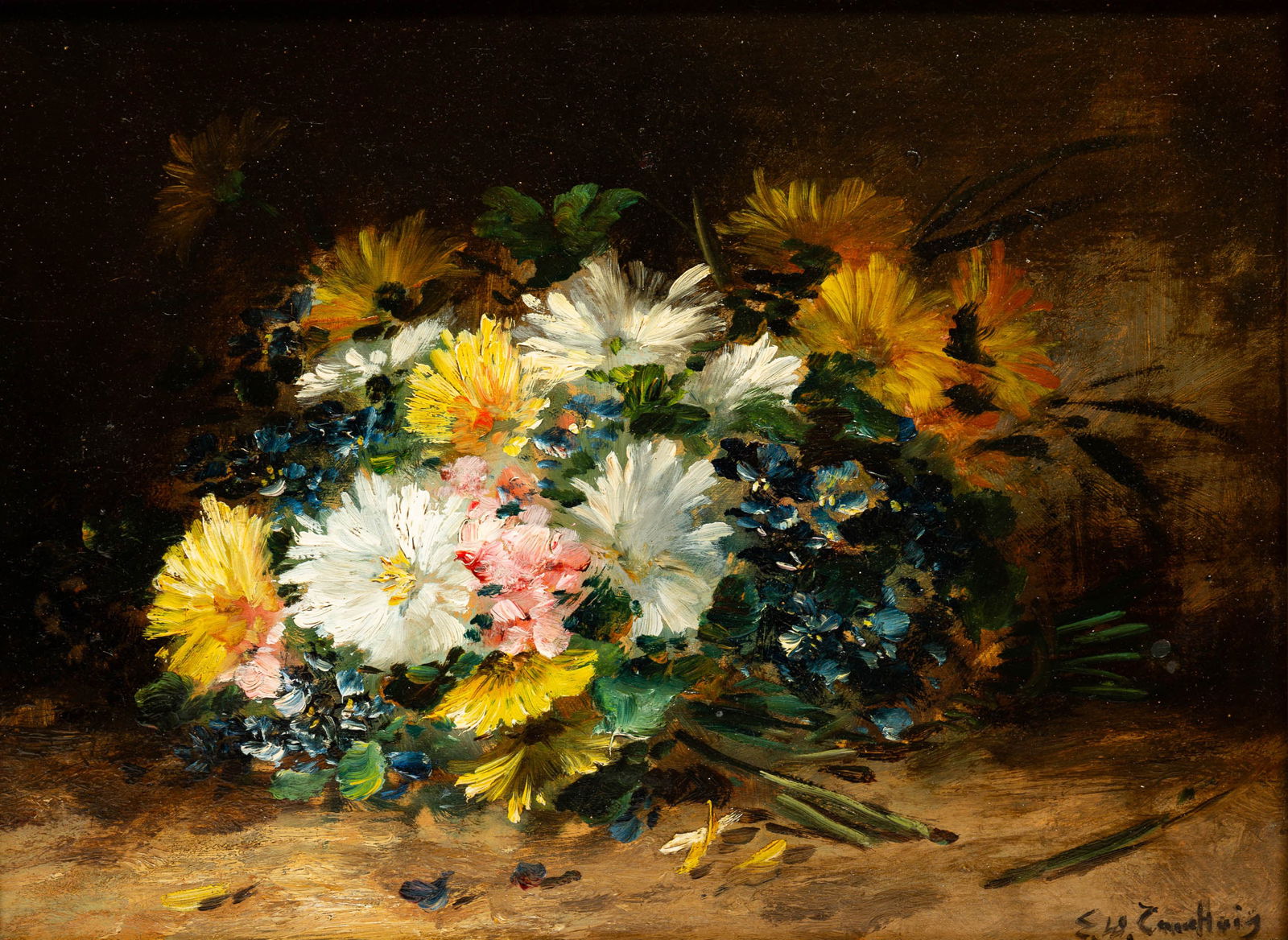 FLORAL STILL LIFE SIGNED E.W. CANE HUIG. (1 of 5)