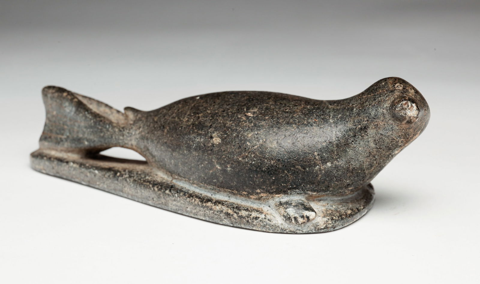 INUIT SOAPSTONE SEAL BY LUCASSIE AMM. (1 of 4)