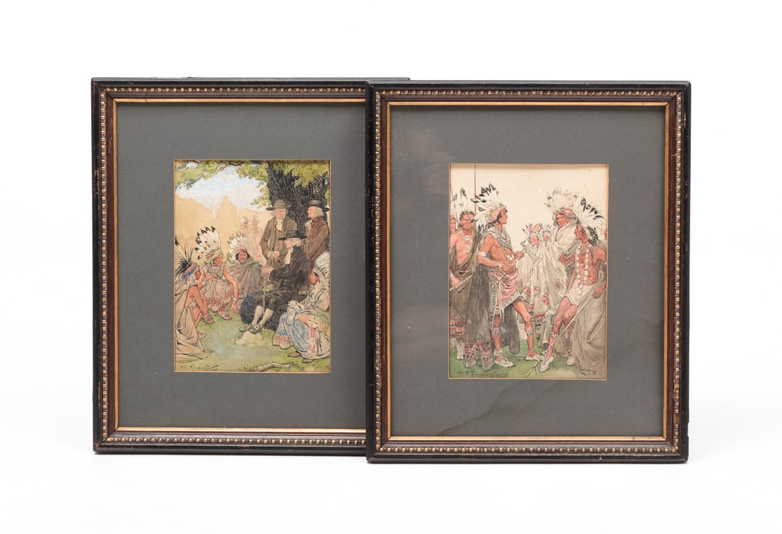 TWO ILLUSTRATIONS BY ARCHIBALD STEVENSON FORREST (1869-1963). (1 of 6)