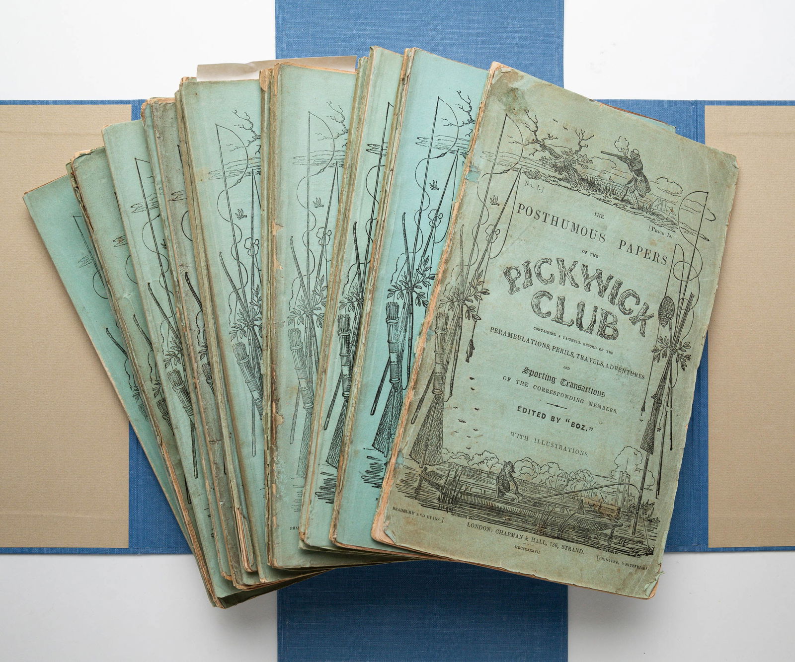 CHARLES DICKENS, PICKWICK PAPERS, ORIGINAL PARTS, 1836-1837 (1 of 2)