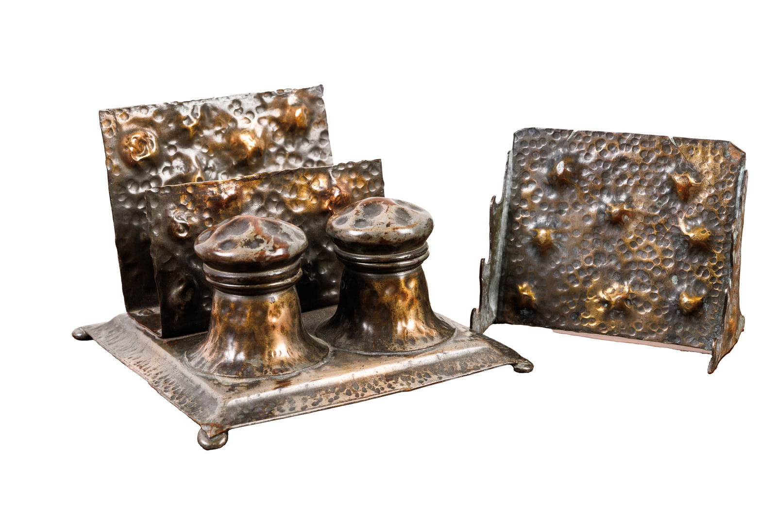APOLLO HAMMERED COPPER DESK SET. (1 of 14)