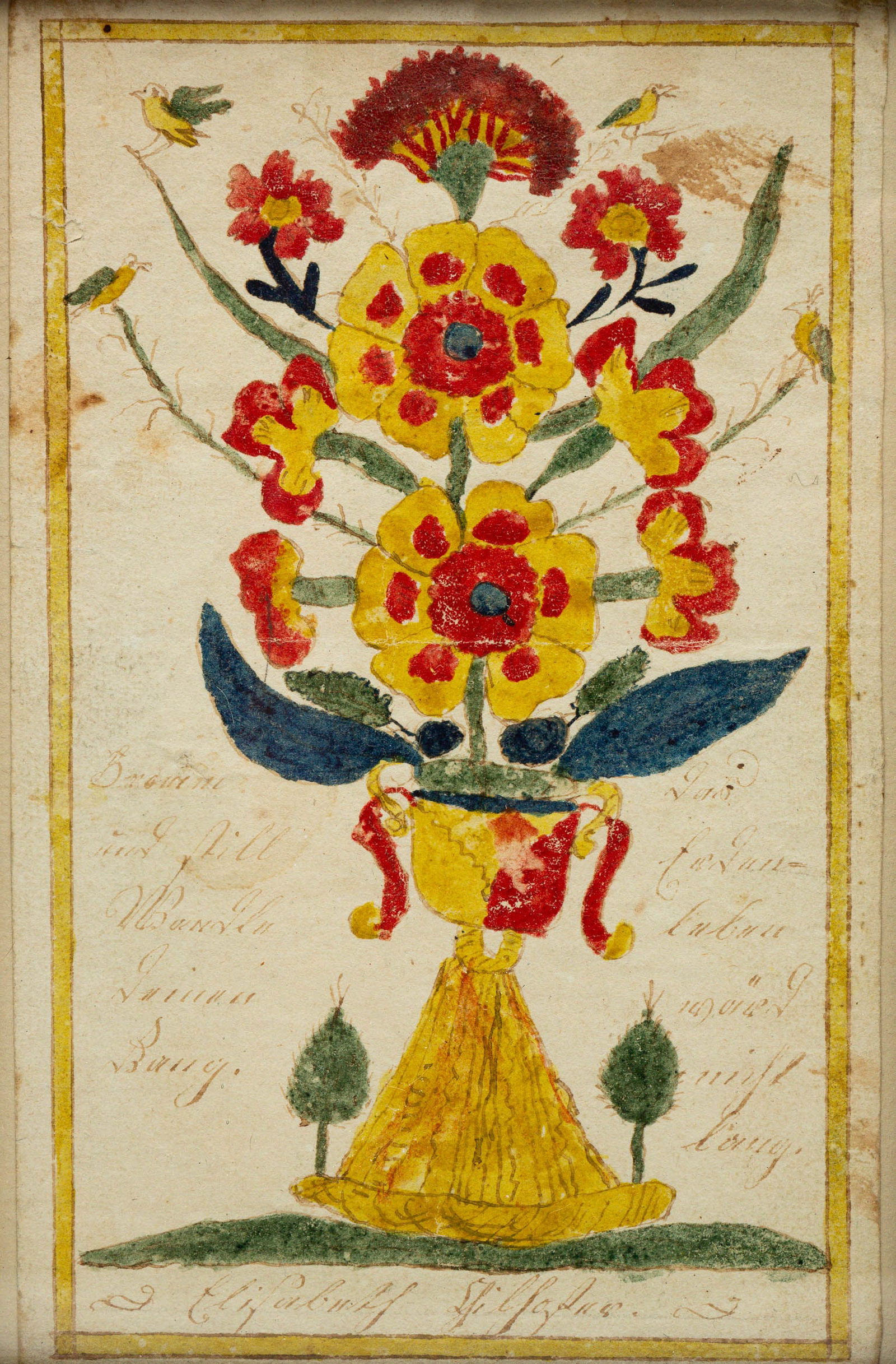 EARLY WATERCOLOR BOOK PLATE. (1 of 4)