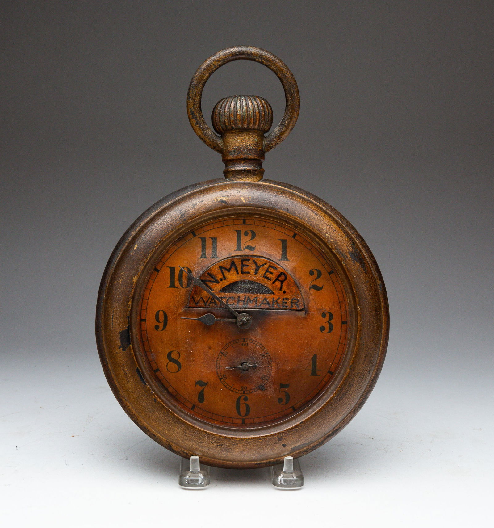 DIMINUTIVE WATCHMAKER TRADE SIGN FOR N. MEYER. (1 of 5)