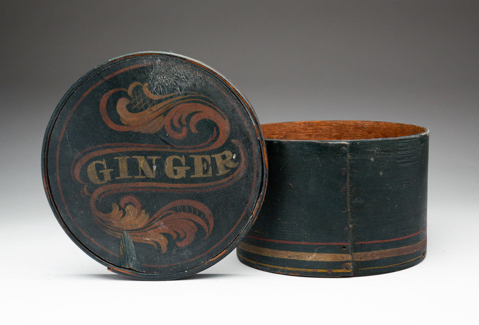 PAINT-DECORATED "GINGER" PANTRY BOX. (1 of 6)