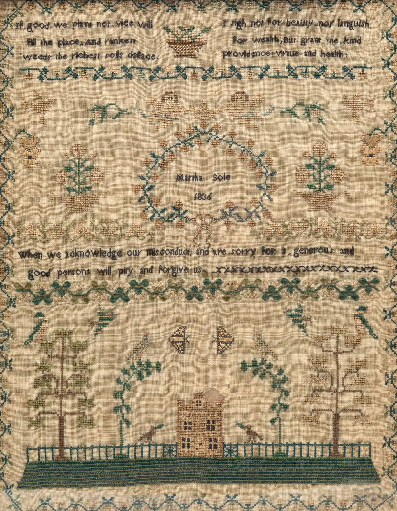 ENGLISH NEEDLEWORK SAMPLER. (1 of 6)