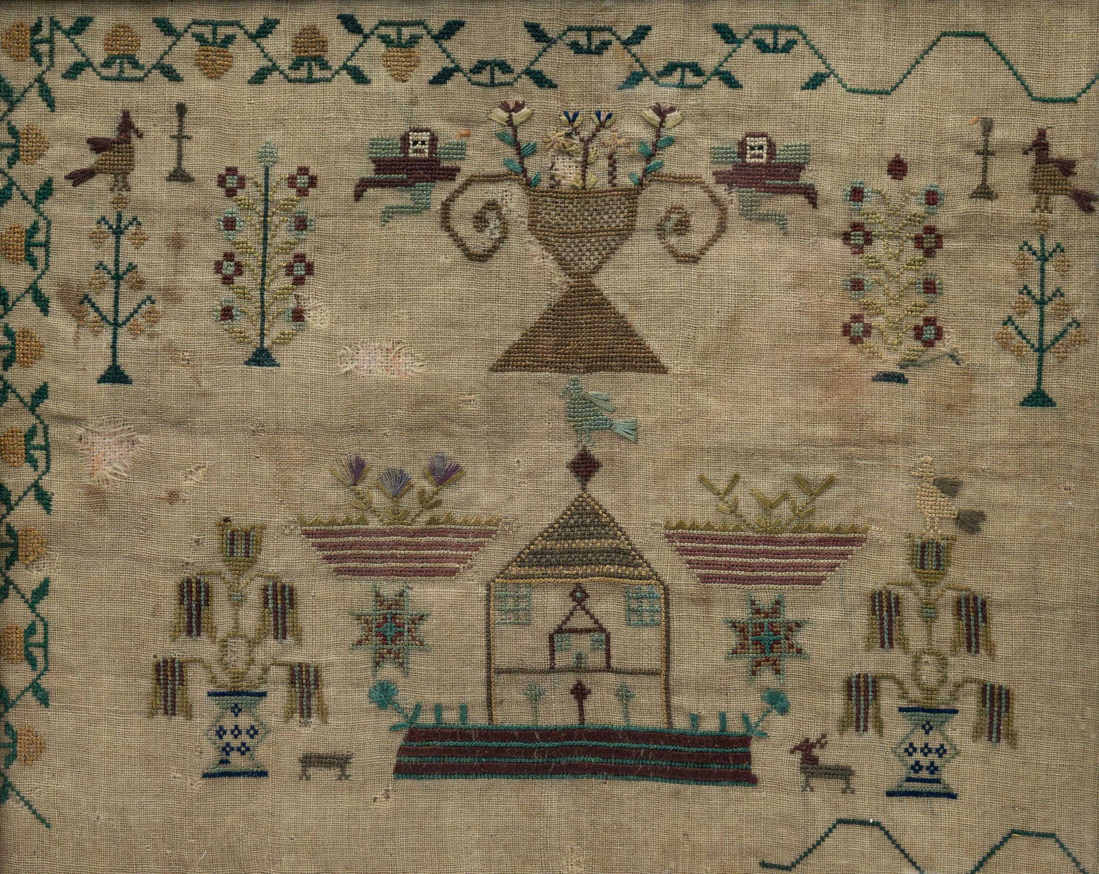 ENGLISH NEEDLEWORK SAMPLER. (1 of 3)