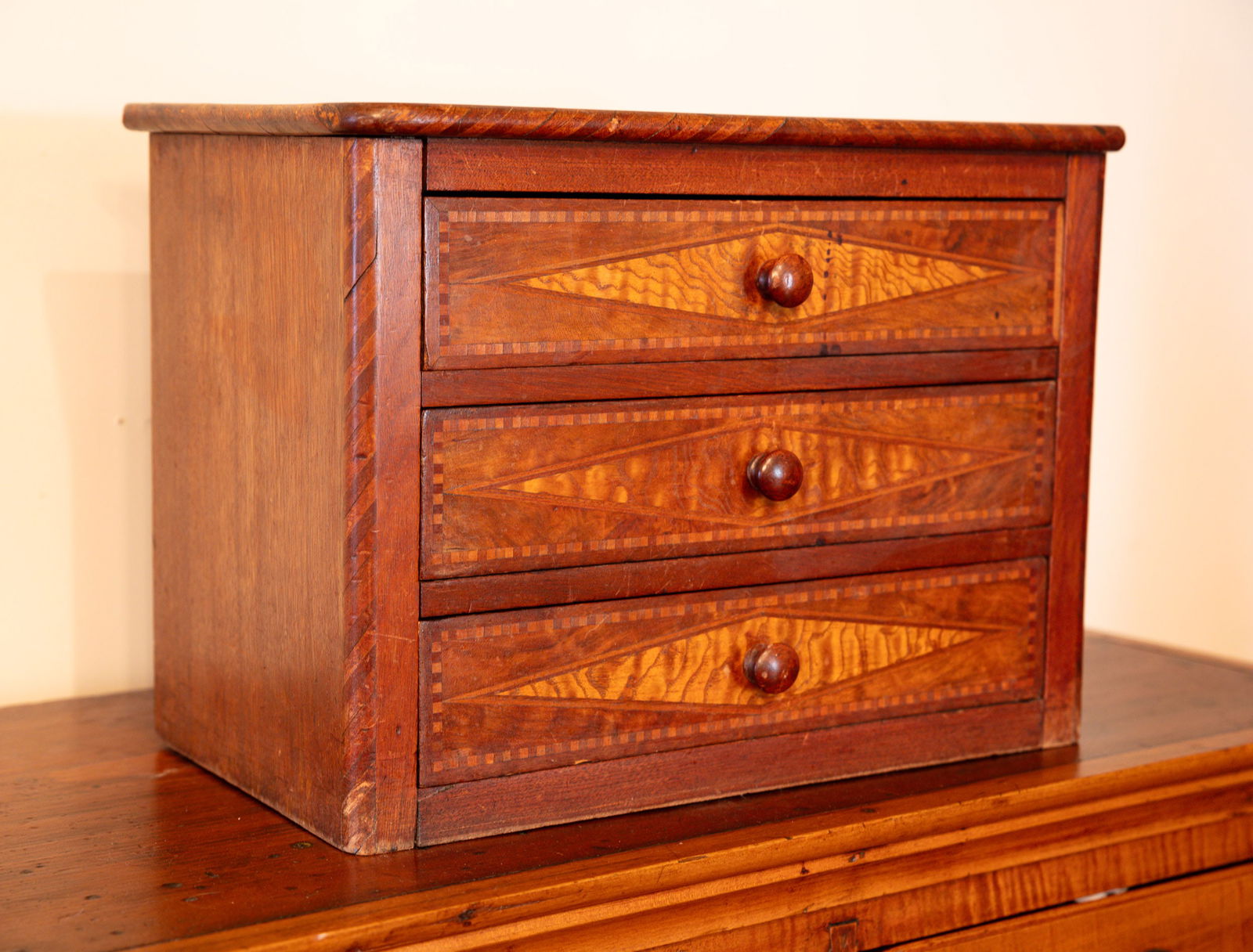 INLAID SEWING CABINET. (1 of 5)