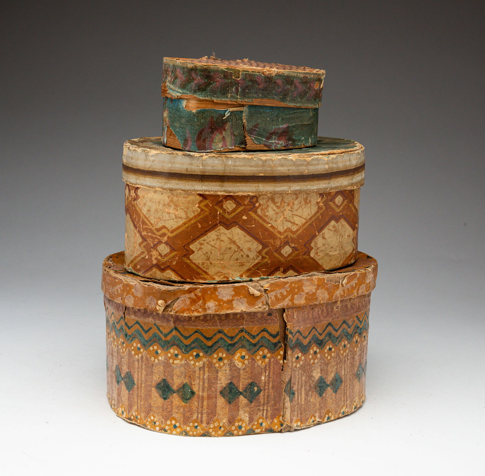 THREE WALLPAPER BAND BOXES. (1 of 6)