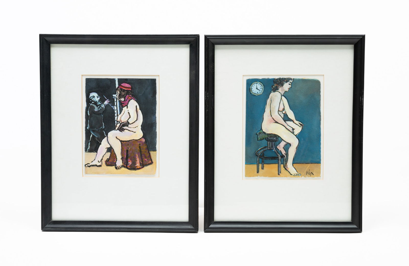 PAIR OF NUDE PORTRAITS.