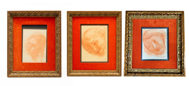 THREE PORTRAITS SIGNED "MARTIN G." (20TH CENTURY).