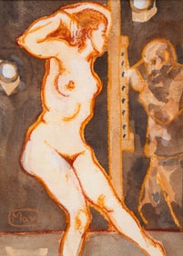 "NUDE MODEL" SIGNED "MAX" (MID 20TH CENTURY).