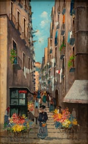 IN THE MANNER OF LUIGI ALOYS-FRANCOIS-JOSEPH LOIR "STREET SCENE".