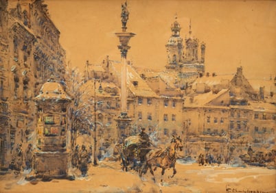 STANISLAV CHIMILINSKY (B.1936) "CITY IN WINTER".