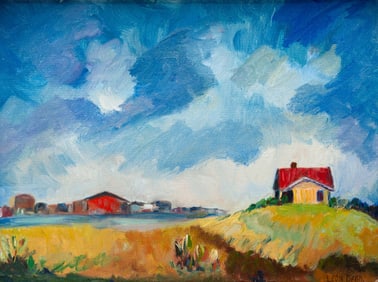 LEON DEED (20TH CENTURY) "LANDSCAPE".