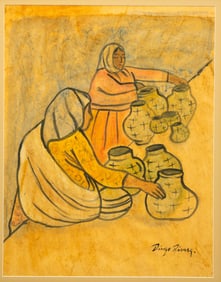 IN THE MANNER OF DIEGO RIVERA "TWO WOMEN".