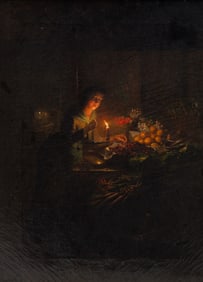 UNKNOWN ARTIST (19TH CENTURY) "INTERIOR SCENE".