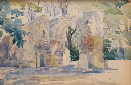 ILLEGIBLY SIGNED (EARLY 20TH CENTURY) "THE BLUE GATE".