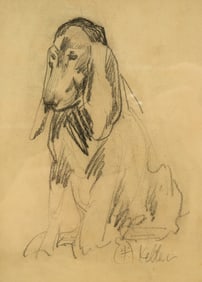 CHARLES FREDERICK KELLER (1852-1928) "PORTRAIT OF A DOG".