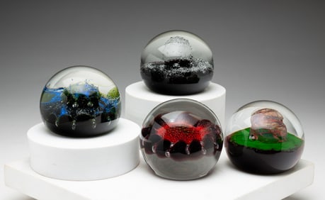 FOUR CAITHNESS LIMITED EDITION PAPERWEIGHTS.