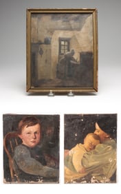 THREE PAINTINGS BY ROBERT BOLLING BRANDEGEE (1849 - 1922).