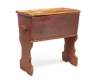 COUNTRY PAINTED PINE DOUGH BOX.