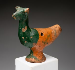 REDWARE FIGURAL WHISTLE.