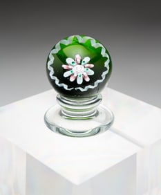 CHARLES KAZIUM JR. MINIATURE PEDESTAL PAPERWEIGHT.