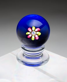 CHARLES KAZIUM JR. MINIATURE PEDESTAL PAPERWEIGHT.