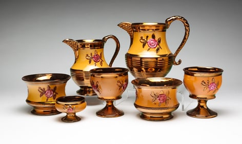 GROUP OF ENGLISH COPPER LUSTER.